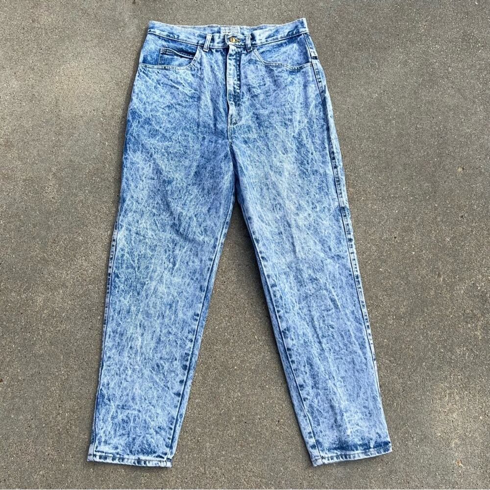 Vintage 90s Venezia acid Wash high rise tapered leg mom jeans Size 16